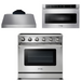 THOR Kitchen Package - 36" Electric Range, Range Hood, Microwave, AP-HRE3601-C-4