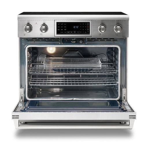 THOR Kitchen Package - 36" Electric Range, Range Hood, Microwave, Refrigerator, Dishwasher, Wine Cooler, AP-TRE3601-C-6