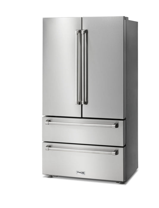 THOR Kitchen Package - 36" Electric Range, Range Hood, Microwave, Refrigerator, Dishwasher,AP-ARE36-W-5
