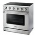 THOR Kitchen Package - 36" Electric Range, Range Hood, Microwave, Refrigerator with Water and Ice Dispenser, Dishwasher, AP-HRE3601-13