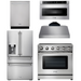 THOR Kitchen Package - 36" Electric Range, Range Hood, Microwave, Refrigerator with Water and Ice Dispenser, Dishwasher, AP-HRE3601-C-9