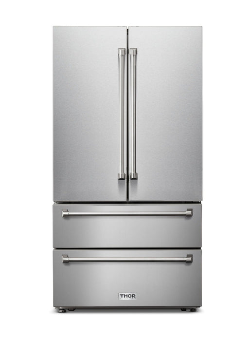 THOR Kitchen Package - 36" Gas Range, Range Hood, Microwave, Refrigerator, Dishwasher, AP-ARG36-7