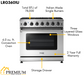 THOR Kitchen Package - 36" Gas Range, Range Hood, Refrigerator with Water and Ice Dispenser, Dishwasher, Wine Cooler, AP-LRG3601U-C-8