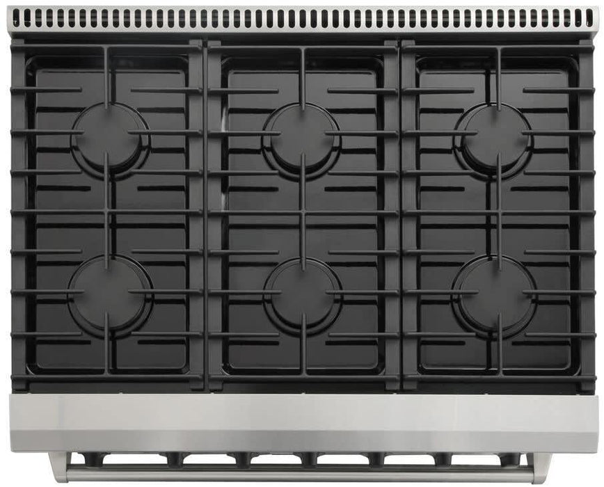 THOR Kitchen Package - 36 Inch Gas Range, Range Hood, Microwave, AP-LRG3601U-C-4