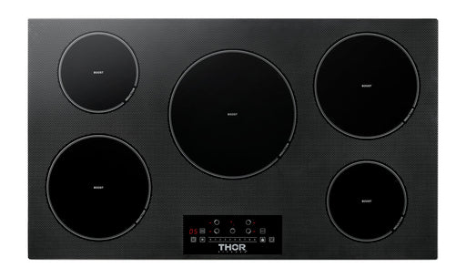 THOR Kitchen Package - 36" Induction Cooktop, Range Hood, Microwave, Refrigerator, Dishwasher, AP-TIH36-W-5