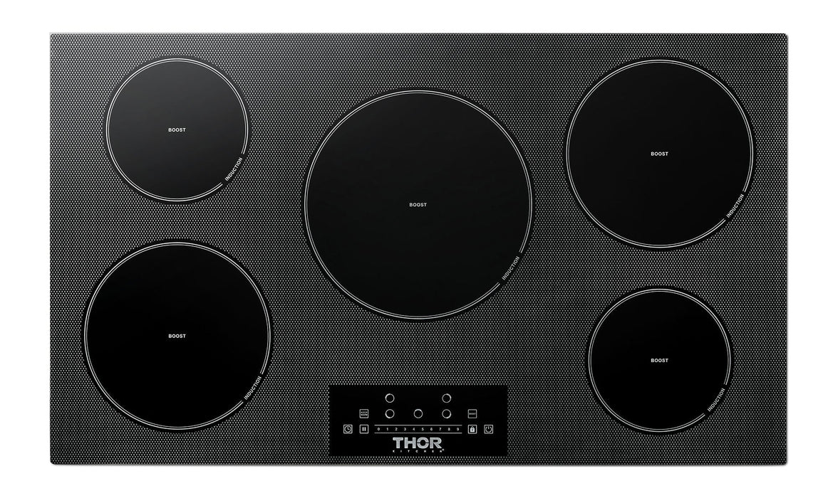 THOR Kitchen Package - 36" Induction Cooktop, Refrigerator with Water and Ice Dispenser, Dishwasher, AP-TIH36-9