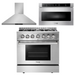 THOR Kitchen Package - 36" Propane Dual Fuel Range, Range Hood, Microwave, AP-HRD3606ULP-5