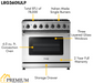 THOR Kitchen Package - 36" Propane Gas Range, Range Hood, AP-LRG3601ULP-C