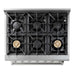 THOR Kitchen Package - 36" Propane Gas Range, Range Hood, Microwave, Refrigerator, Dishwasher, AP-HRG3618ULP-C-5