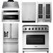 THOR Kitchen Package - 36" Propane Gas Range, Range Hood, Microwave, Refrigerator with Fridge and Ice Maker, Dishwasher, Wine Cooler