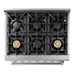 THOR Kitchen Package - 36" Propane Gas Range, Range Hood, Microwave, Refrigerator with Water and Ice Dispenser, Dishwasher, AP-HRG3618ULP-C-9