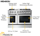 THOR Kitchen Package - 48" Gas Burner, Electric Oven Range, Range Hood, Microwave, AP-HRD4803U-W-4