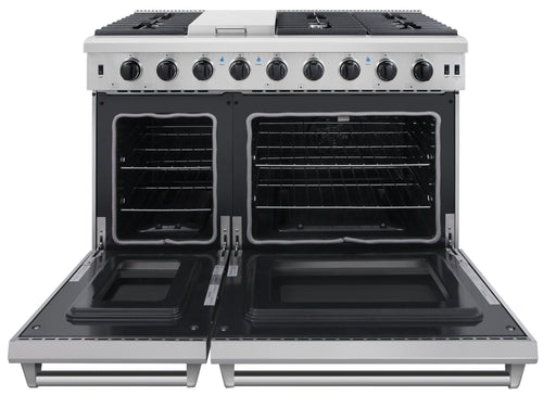 THOR Kitchen Package - 48" Gas Range, Range Hood, Dishwasher, Refrigerator, AP-LRG4807U-W-11