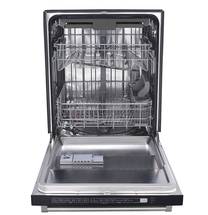 THOR Kitchen Package - 48" Gas Range, Range Hood, Dishwasher, Refrigerator with Water and Ice Dispenser, AP-LRG4807U-W-7