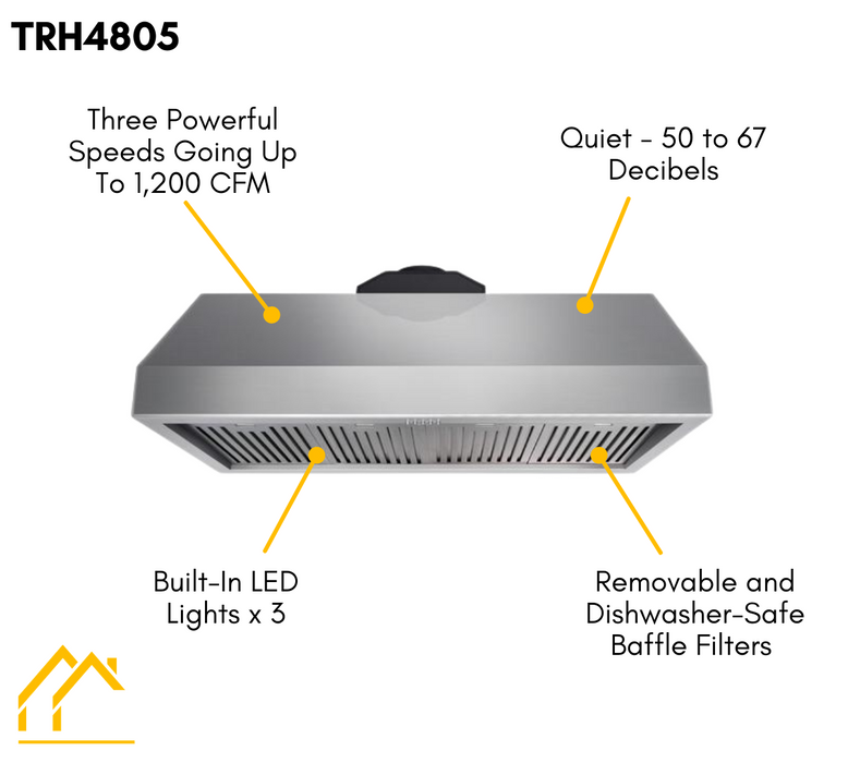 THOR Kitchen Package 48" Gas Range, Range Hood, Refrigerator with Water and Ice Dispenser, Dishwasher, Microwave, AP-HRG4808U-13