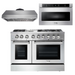 THOR Kitchen Package - 48" Propane Dual Fuel Range, Range Hood, Microwave, AP-HRD4803ULP-5