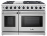 THOR Kitchen Package - 48" Propane Gas Range, Dishwasher, Refrigerator with Water and Ice Dispenser, AP-LRG4807ULP-9