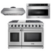 THOR Kitchen Package - 48" Propane Gas Range, Range Hood and Microwave, AP-LRG4807ULP-5