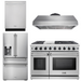 THOR Kitchen Package - 48" Propane Gas Range, Range Hood, Dishwasher, Refrigerator with Water and Ice Dispenser, AP-LRG4807ULP-10
