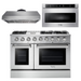 THOR Kitchen Package - 48" Propane Gas Range, Range Hood, Microwave - Stainless Steel Knobs, AP-HRG4808ULP-5