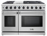THOR Kitchen Package - 48" Propane Gas Range, Wall Mount Range Hood, AP-LRG4807ULP-W