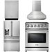 THOR Kitchen Package - Professional 30" Electric Range, Range Hood, Refrigerator with Water and Ice Dispenser, Dishwasher, AP-HRE3001-W-7