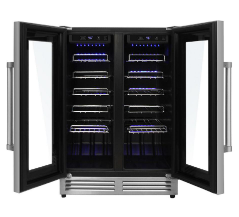 THOR Package - 48" Gas Range, Range Hood, Refrigerator with Water and Ice Dispenser, Dishwasher & Wine Cooler, AP-LRG4807U-11