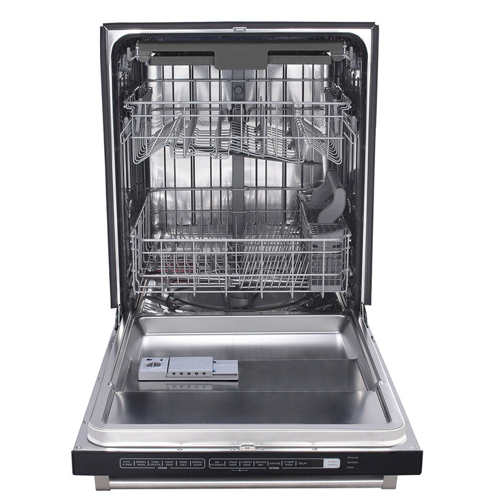 THOR Package - 48" Propane Gas Range, Range Hood, Refrigerator with Water and Ice Dispenser, Dishwasher, Wine Cooler, AP-LRG4807ULP-W-8