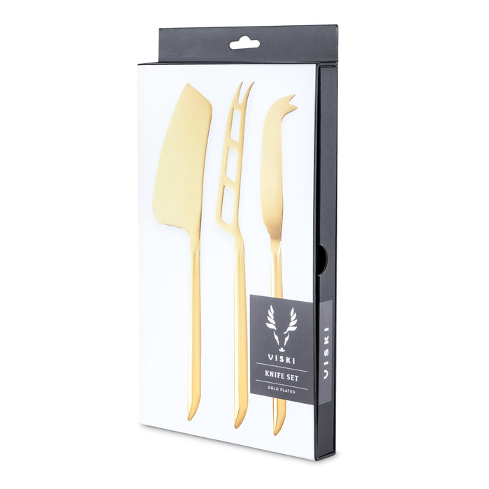 Cheese Knives in Gold Set of 3