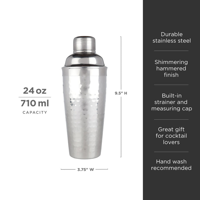 Irving Stainless Steel Hammered Cocktail Shaker