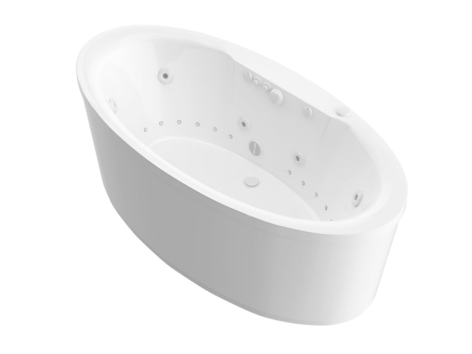 Atlantis Whirlpools Suisse 34 x 68 Oval Freestanding Air & Whirlpool Water Jetted Bathtub