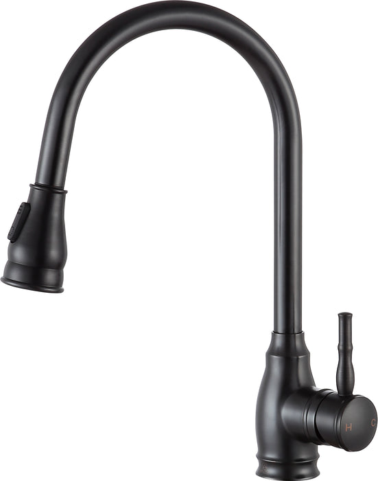 Bell Single-Handle Pull-Out Sprayer Kitchen Faucet in Oil Rubbed Bronze