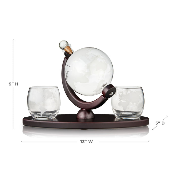 Globe Decanter and Whiskey Tumbler Set