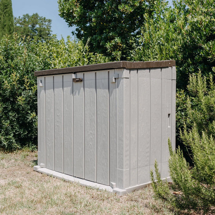 Toomax Stora Way All Weather Outdoor 4.25' x 2.5' Storage Shed, Taupe Gray/Brown