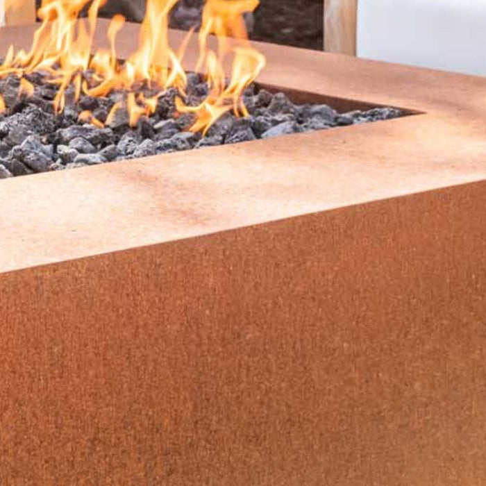 Top Fires Cabo Linear Corten Steel Gas Fire Pit Table