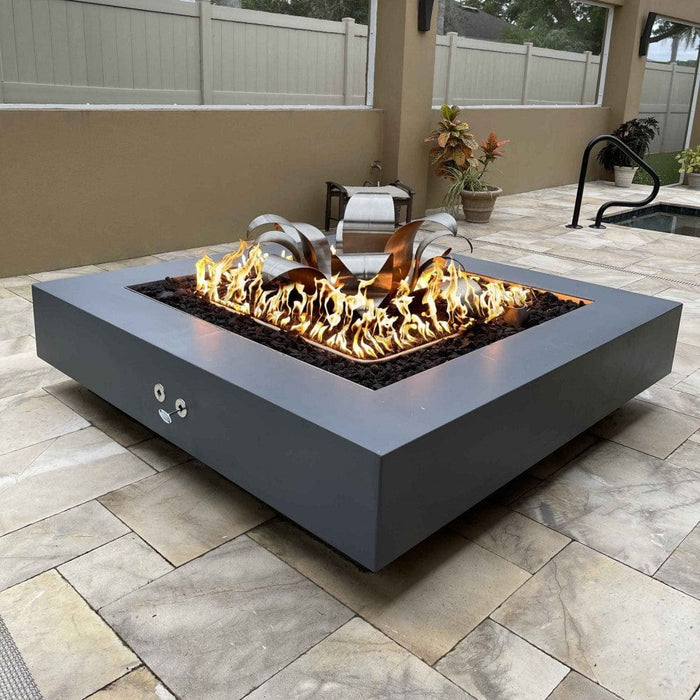 Top Fires Cabo Square GFRC Gas Fire Pit Table - Electronic