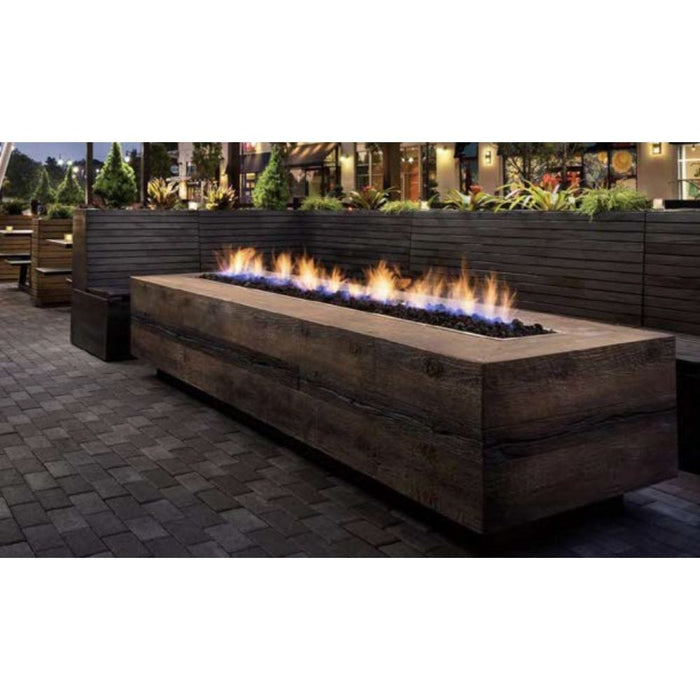 Top Fires Catalina Rectangular GFRC Gas Fire Pit - Electronic