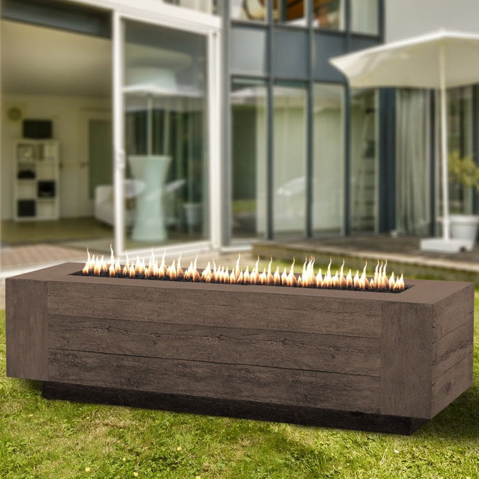 Top Fires Catalina Rectangular GFRC Gas Fire Pit - Flame Sense