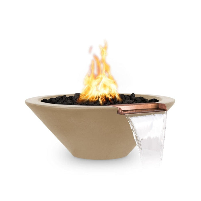 Top Fires Cazo 24-Inch Round Concrete Gas Fire and Water Bowl - Electronic (OPT-24RFWE12V)