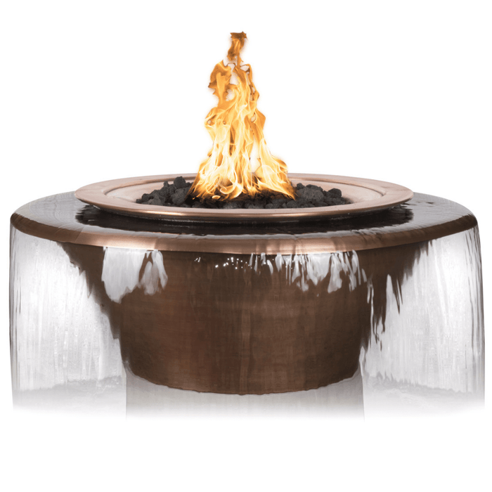 Top Fires Cazo 30-Inch 360 Spillway Copper Gas Fire and Water Bowl - Electronic (OPT-30FW360E)