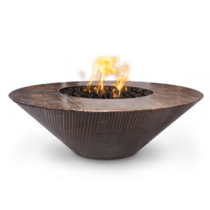 Top Fires Julius 48-Inch Copper Gas Fire Pit With Wide Ledge - Match Lit (OPT-RS48)