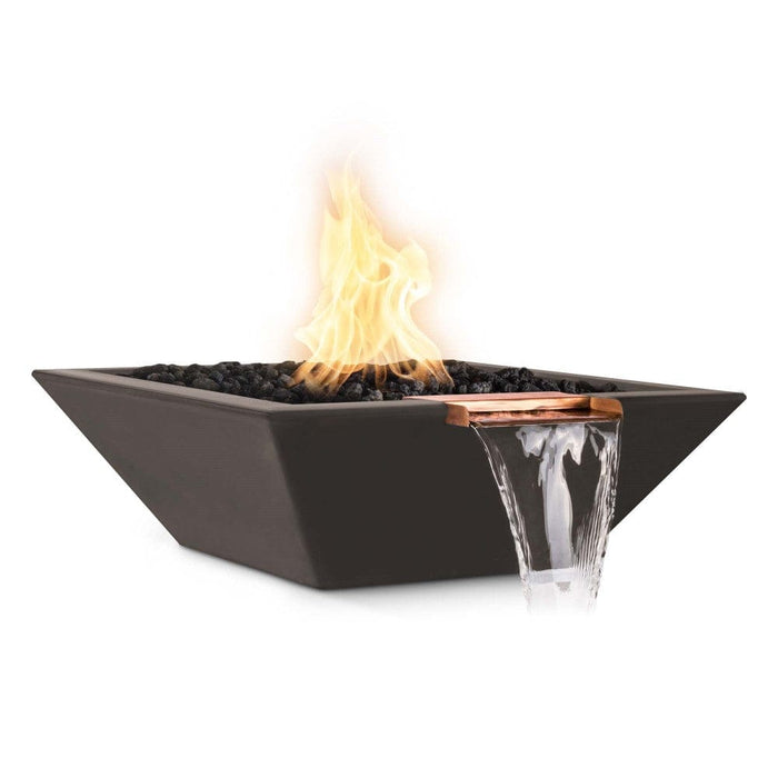 Top Fires Maya 24-Inch Square Concrete Gas Fire and Water Bowl - Electronic (OPT-24SFWE)