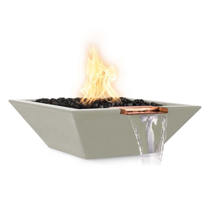 Top Fires Maya 24-Inch Square Concrete Gas Fire and Water Bowl - Electronic (OPT-24SFWE)