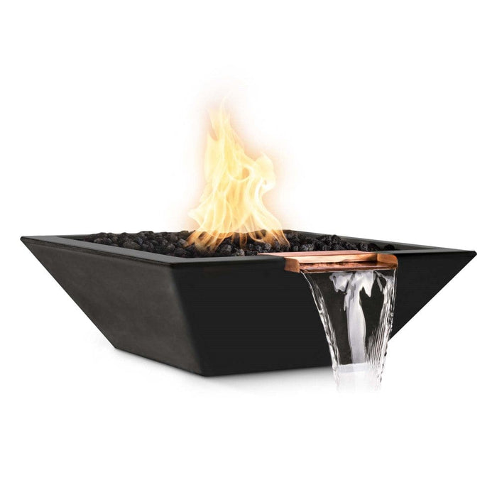 Top Fires Maya 24-Inch Square Concrete Gas Fire and Water Bowl - Electronic (OPT-24SFWE)