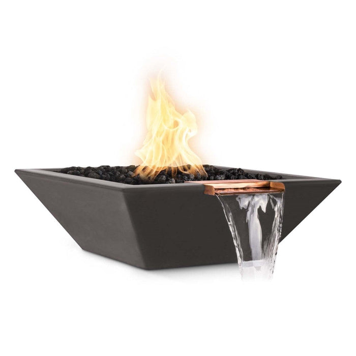 Top Fires Maya 24-Inch Square Concrete Gas Fire and Water Bowl - Electronic (OPT-24SFWE)