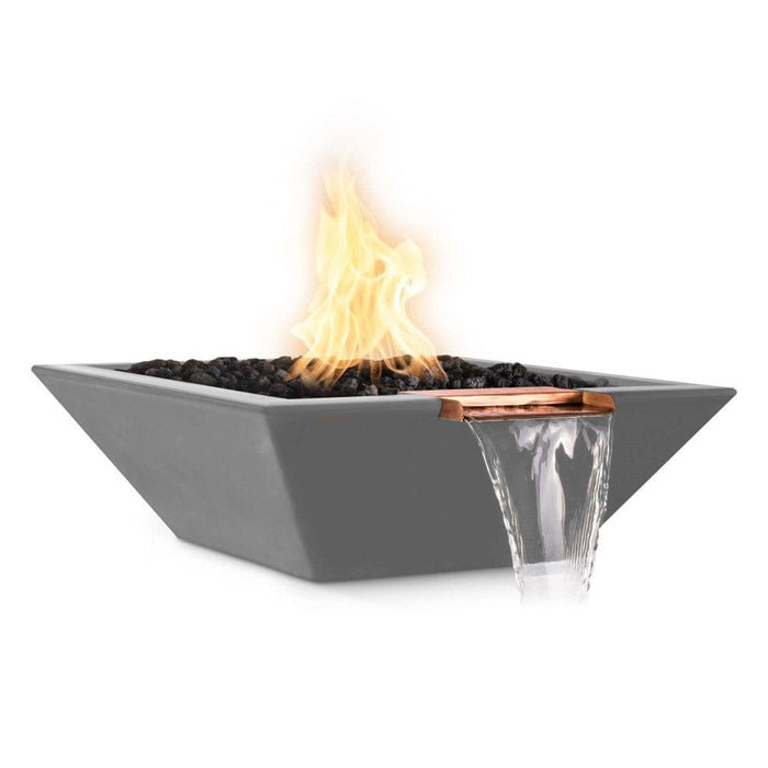 Top Fires Maya 24-Inch Square Concrete Gas Fire and Water Bowl - Electronic (OPT-24SFWE)