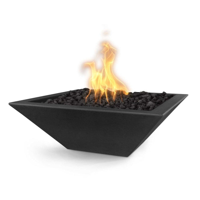 Top Fires Maya 24-Inch Square Concrete Gas Fire Bowl - Electronic (OPT-24SFOE)