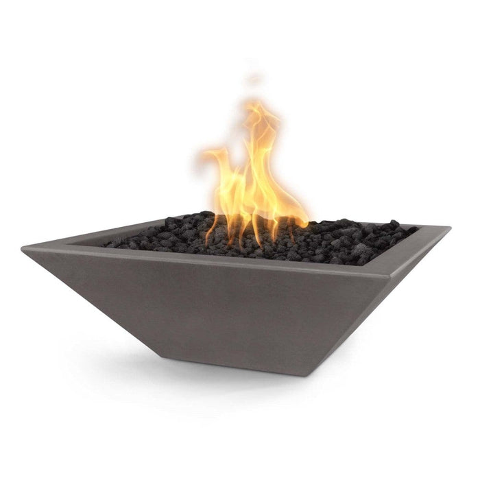 Top Fires Maya 24-Inch Square Concrete Gas Fire Bowl - Electronic (OPT-24SFOE)