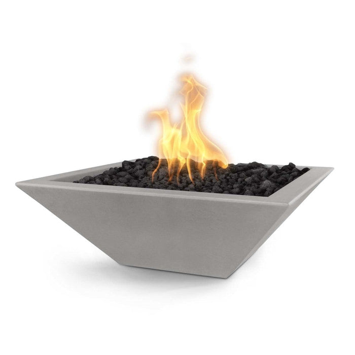 Top Fires Maya 24-Inch Square Concrete Gas Fire Bowl - Electronic (OPT-24SFOE)