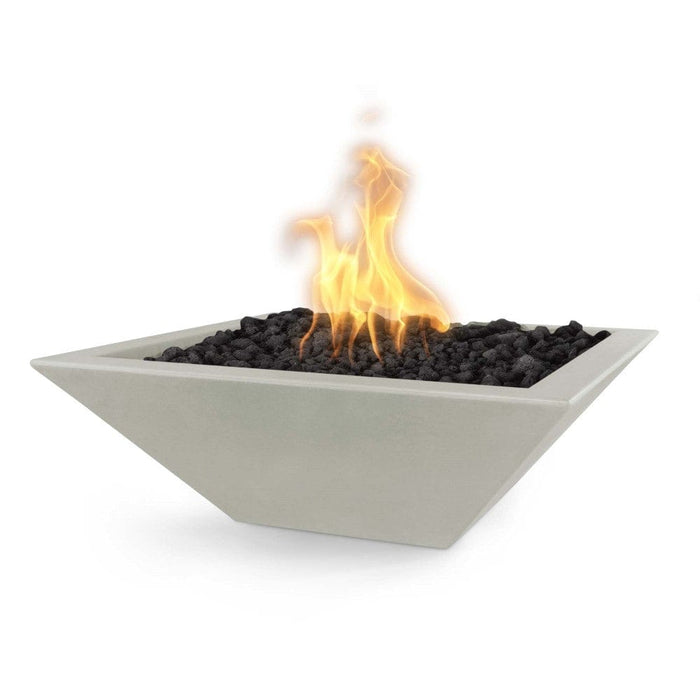 Top Fires Maya 24-Inch Square Concrete Gas Fire Bowl - Match Lit (OPT-24SFO)